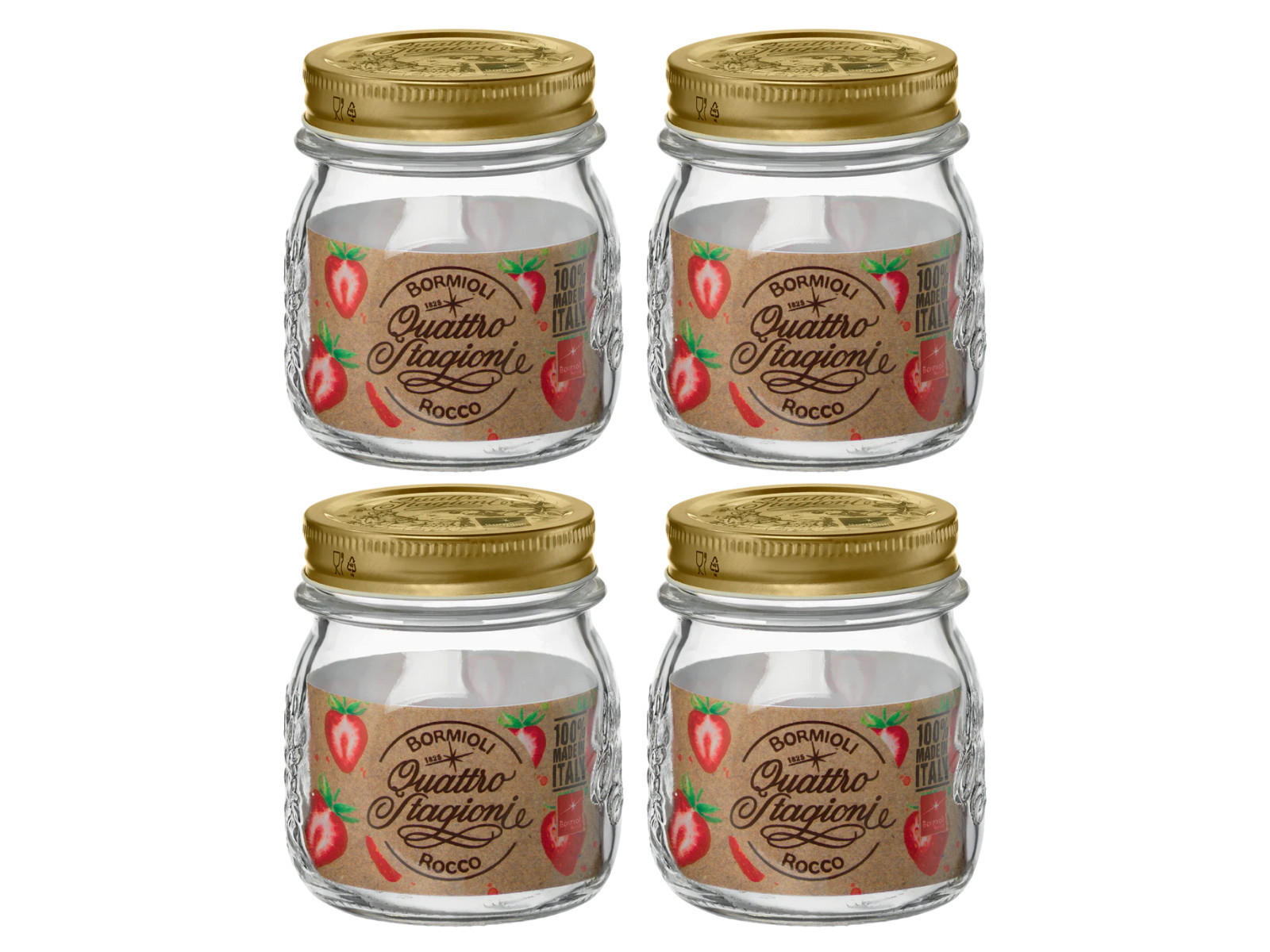 WECK-GLAS Weckpot Quattro Stagioni - ø 8,5 cm / 250 ml - 4 Stück - Transparent, Glas (2/10/9cm) - Bormioli Rocco