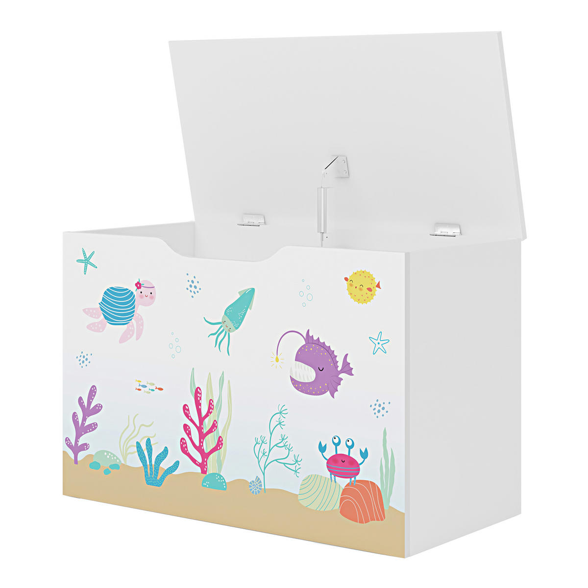 HRACÍ PŘÍSTROJ Oleiros - bílá/různobarevná, kompozitní dřevo (60/30cm) - [en.casa]