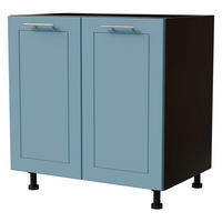 UNTERSCHRANK Bari D11/80 Schwarz / RAL 5024 pastellblau 80 / 50 / 82cm - Blau/Schwarz, Holz/Holzwerkstoff (80/82/50cm) - Feldmann-Wohnen