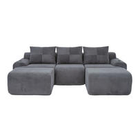 MODULARE Wohnlandschaft 268/174/66 cm in Dunkelgrau mit Cupholder - Dunkelgrau, Textil (174/80/268cm) - BEAOK