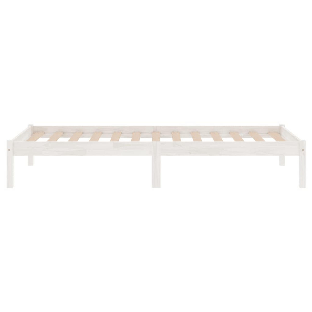 MASSIVHOLZBETT Weiss Kiefer 90/200 Cm - Weiß, Leder (90/200cm) - vidaXL