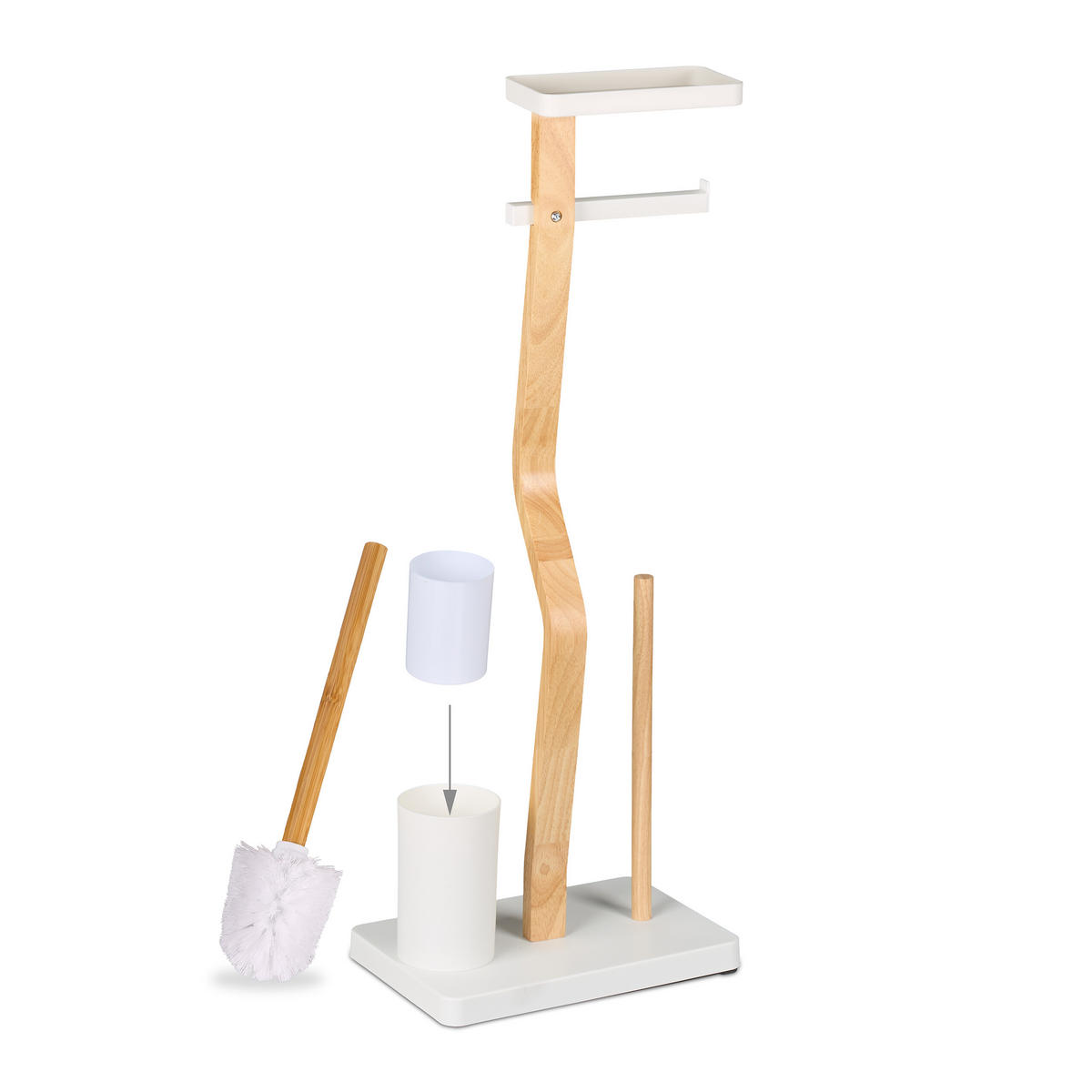 WC-GARNITUR - Weiß, Holz/Kunststoff (30/80/20cm) - Relaxdays