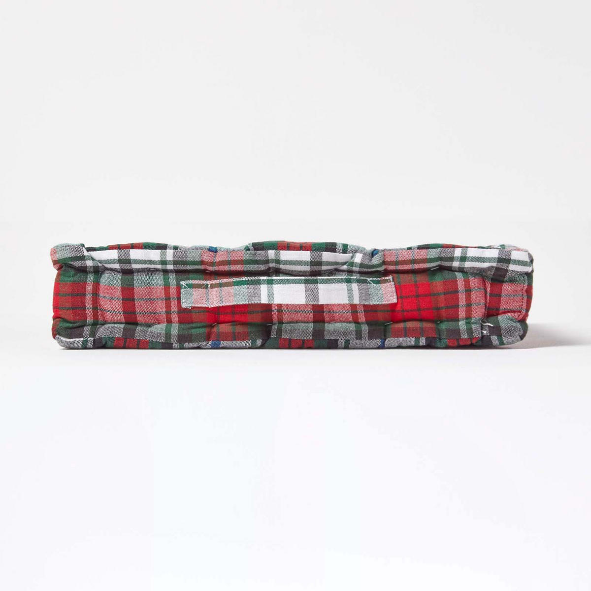 SITZKISSEN Karo rot-weiß-grün 40/40/8 cm - Rot, Textil (40/40/8cm) - Homescapes