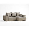 ECKSOFA MIT SCHLAFFUNKTION Moyo Beige Webstoff - Beige/Schwarz, Holz/Holzwerkstoff (255/148cm) - Maison de Reve