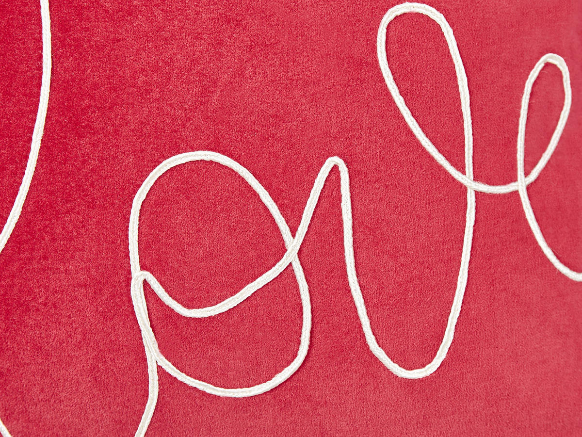 DEKOKISSEN Rot 45/45 cm Siderasis - Rot/Weiß, Textil (45/45cm) - Beliani