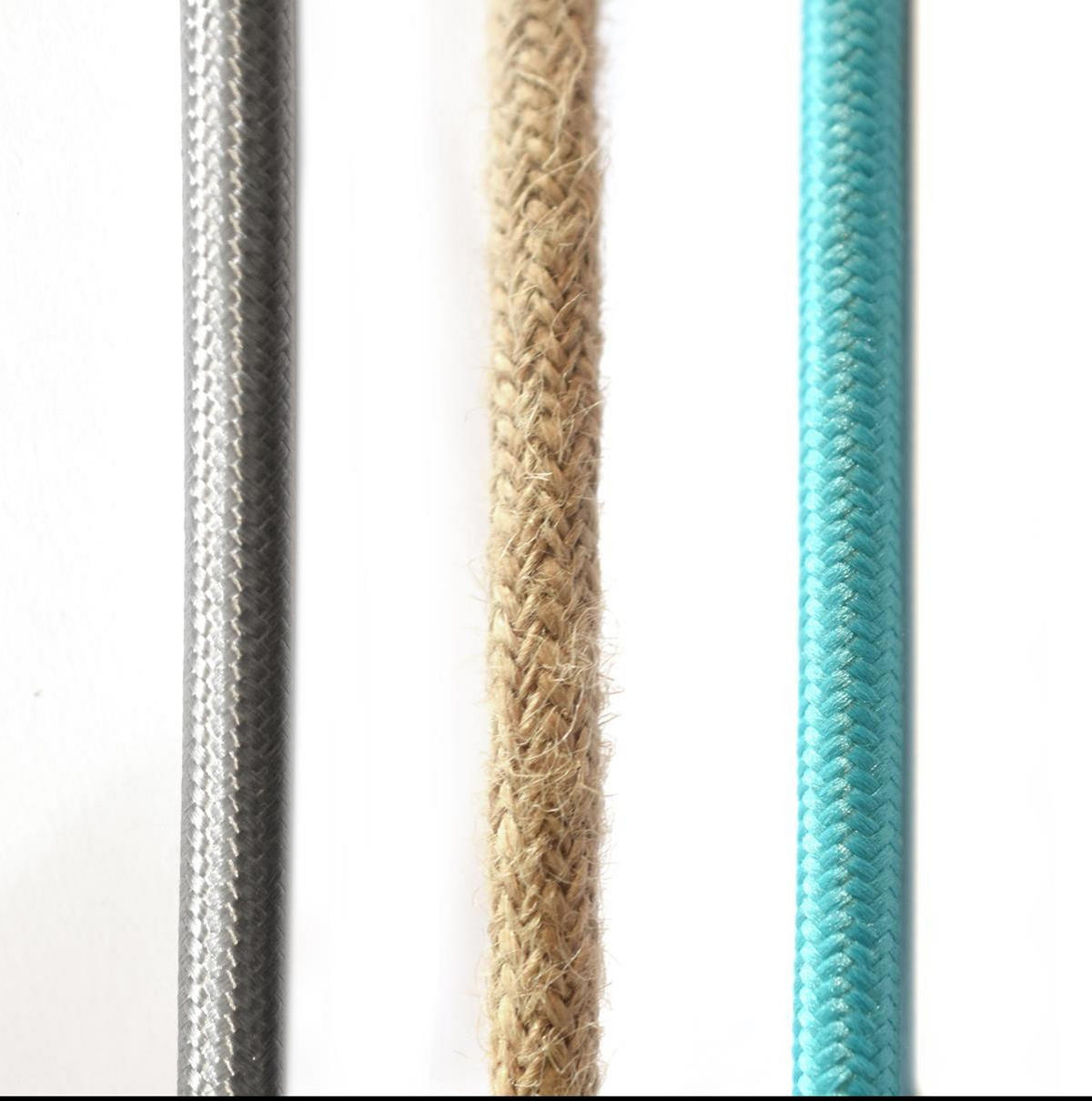 HÄNGELAMPE Bala mit Kabel und Schalter natur - Beige, Textil (450/1/450cm) - HOOPZI