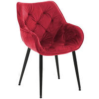 ARMLEHNENSTUHL Samt Rot - Rot/Schwarz, Textil/Metall (58/83/62cm) - CLP