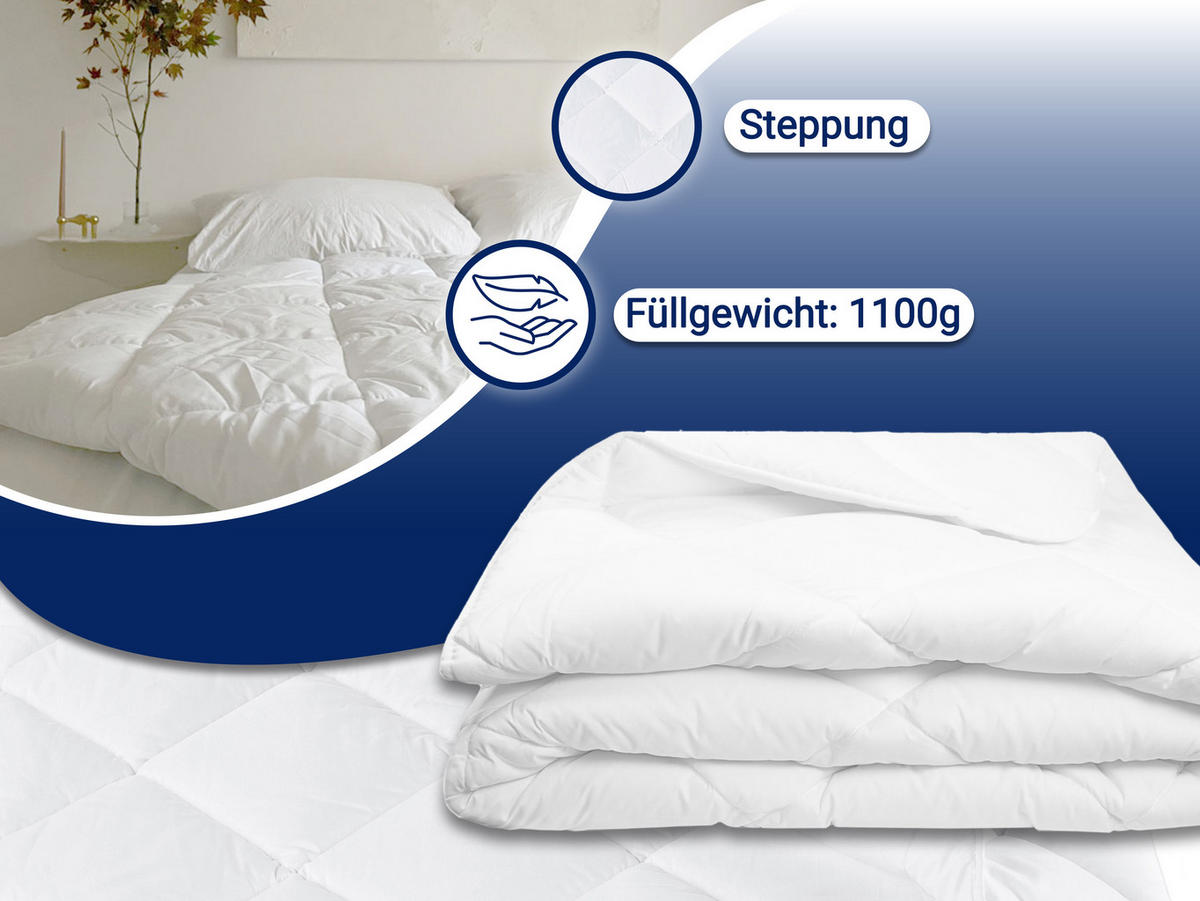 BETTDECKE, 240x220 cm, 50% Polyester, 50% Baumwolle, Weiß - Weiß, Textil (240/220cm) - Zollner