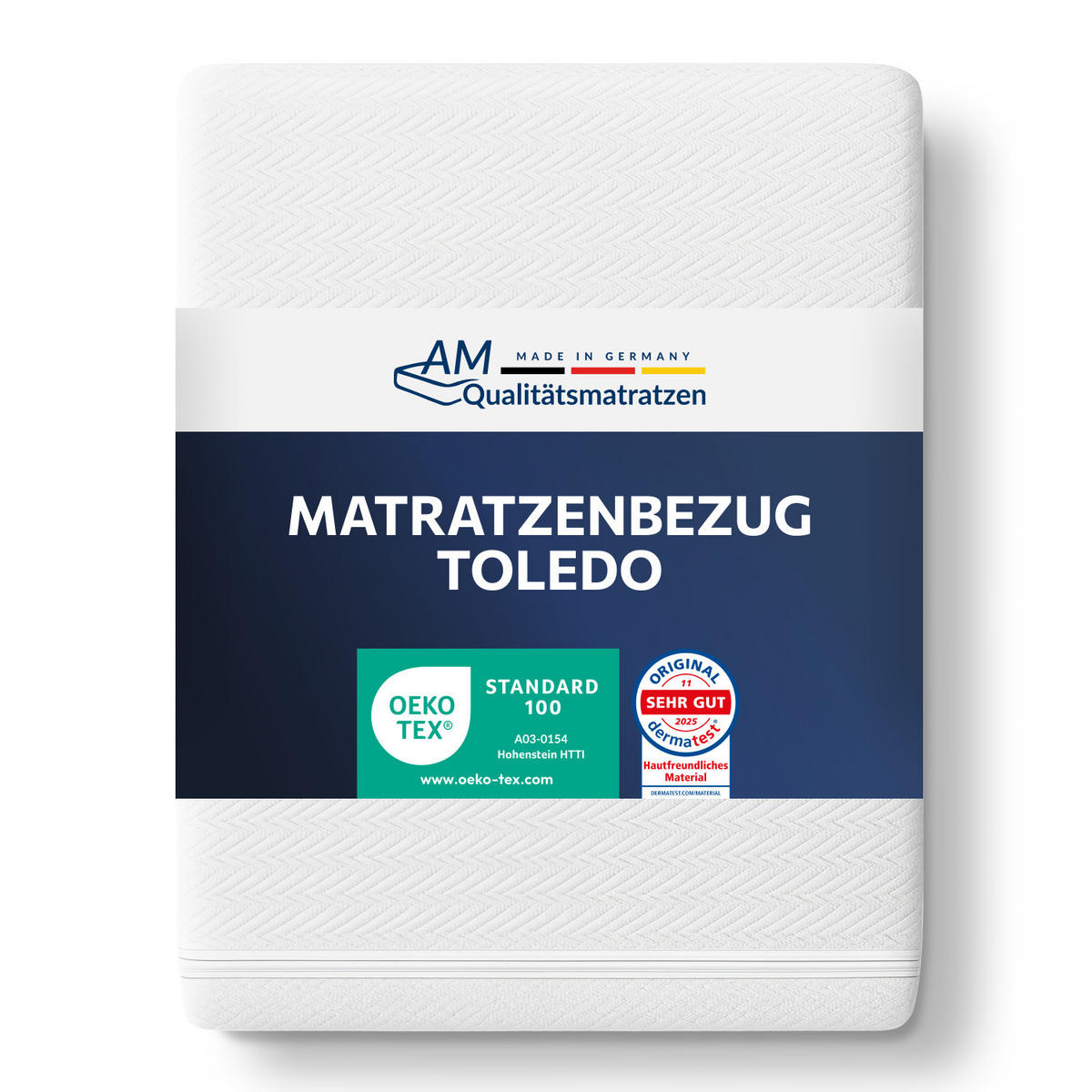 MATRATZENBEZUG Toledo 90/220cm für 20cm Kernhöhe - Weiß, Textil (90/220cm) - AM Qualitätsmatratzen
