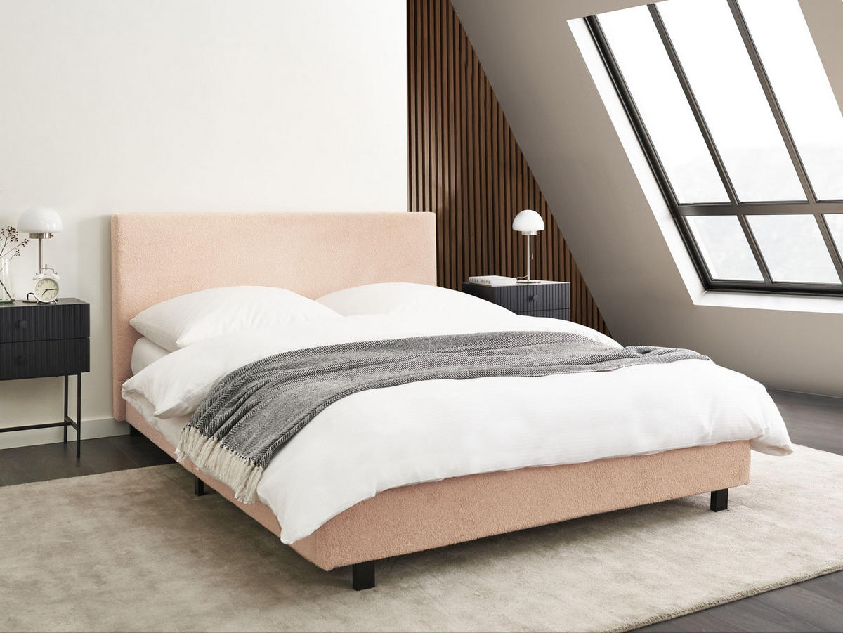 POLSTERBETT mit Lattenrost 140x200 cm Beige Albi - Beige, Textil (140/200cm) - Beliani