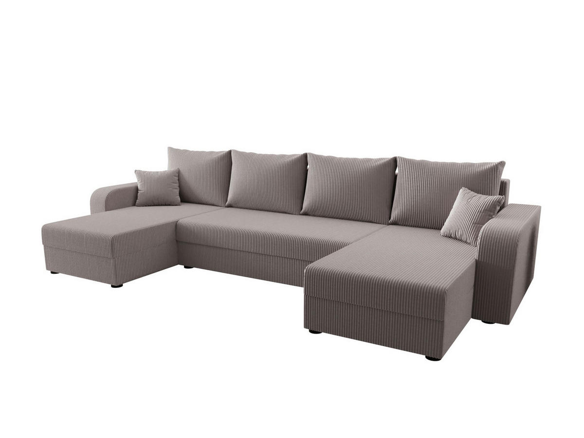 WOHNLANDSCHAFT HEWLET U BIS Zoom 19 mit Schlaffunktion - Grau, Textil (305/90/140cm) - Bedante