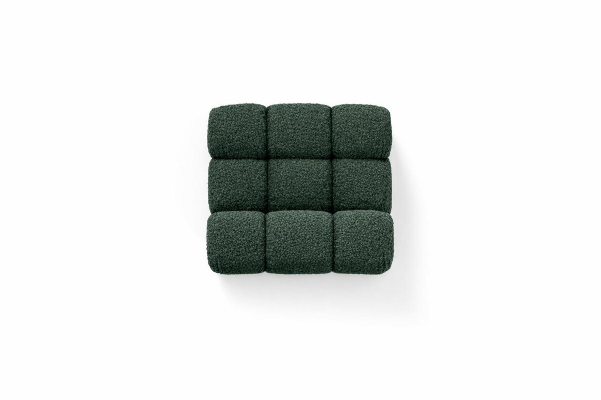 MODUL Mittig, Für Modulares System, Stoff Abriamo, Dunkelgrün, Selia - Dunkelgrün, Holz (95/70/95cm) - Kaiser Möbel