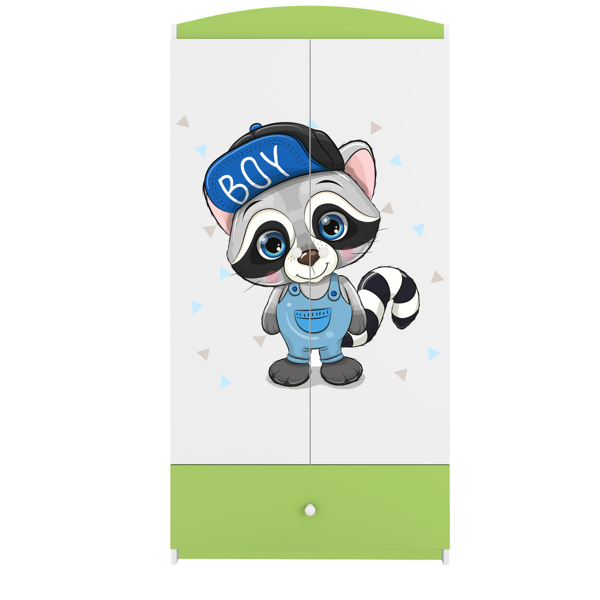 KINDERKLEIDERSCHRANK Waschbär 90/175/52 - Grün, Holzwerkstoff (90/175/52cm) - Kocot Kids