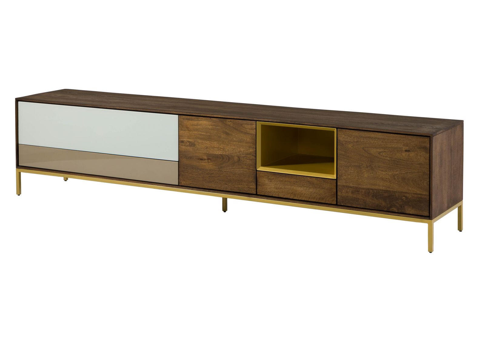 TV-BOARD Mango 240x45x55 braun geölt CHICAGO #103 - Braun, Holz (240/55/45cm) - Massivmoebel24