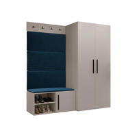 GARDEROBEN-SET Medi I - Blau/Kaschmir, Holzwerkstoff/Kunststoff (80/191/50cm) - MIRJAN24