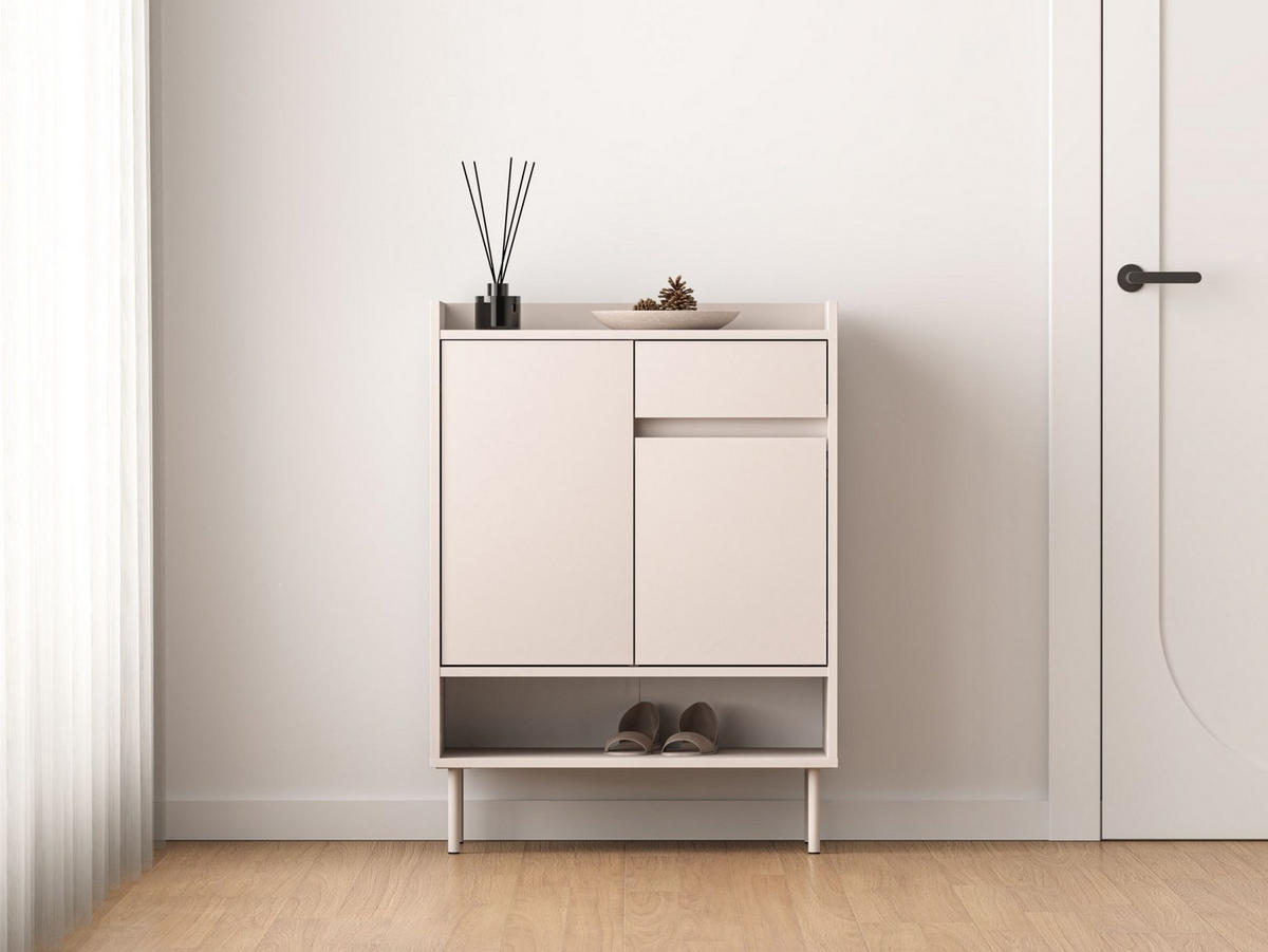 SCHUHSCHRANK Dioce Kaschmirgrau mit Schublade 70 cm - Taupe, Holz/Holzwerkstoff (69.8/95/33.3cm) - Selsey