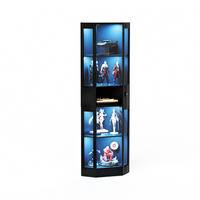 VITRINENSCHRANK,GLASVITRINE mit LED Beleuchtung und Stauraum Schwarz - Schwarz, Glas (57/165/40cm) - PARAFTA HOME