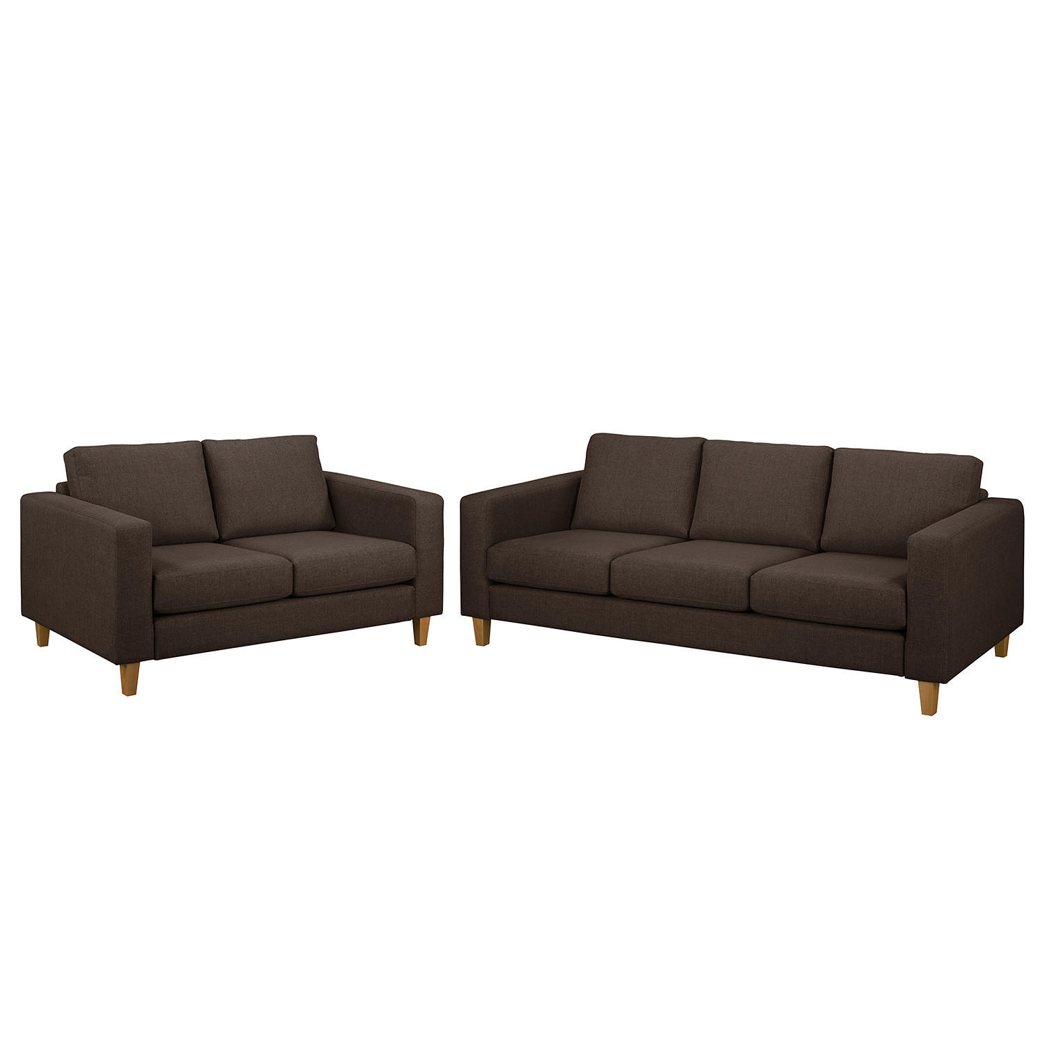 POLSTERGARNITUR - 3-2 - Braun, Textil (214/86/90cm) - home24