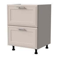 SCHUBLADENUNTERSCHRANK Salo D2/60 Weiß / Kaschmir Matt 60 / 50 / 82cm - REJS Vollauszug - Kaschmir/Weiß, Holz/Holzwerkstoff (60/82/50cm) - Feldmann-Wohnen