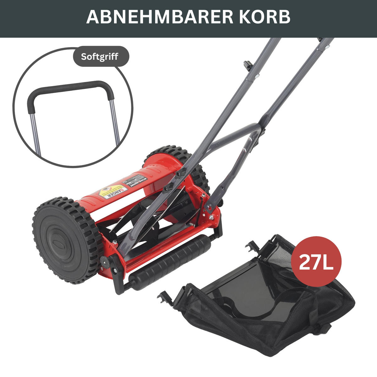 Spindelmäher RoyalCut30, 30cm Breite - Rot, Metall (43/22/30cm) - STAHLMANN