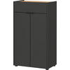 KOMMODE Kratzfest Eiche Schublade Bad AVIS, Grau-Beige 60x34x98 cm - Grau, Holz/Metall (60/98/34cm) - KADIMA DESIGN