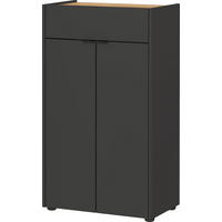 KOMMODE Kratzfest Eiche Schublade Bad AVIS, Grau-Beige 60x34x98 cm - Grau, Holz/Metall (60/98/34cm) - KADIMA DESIGN