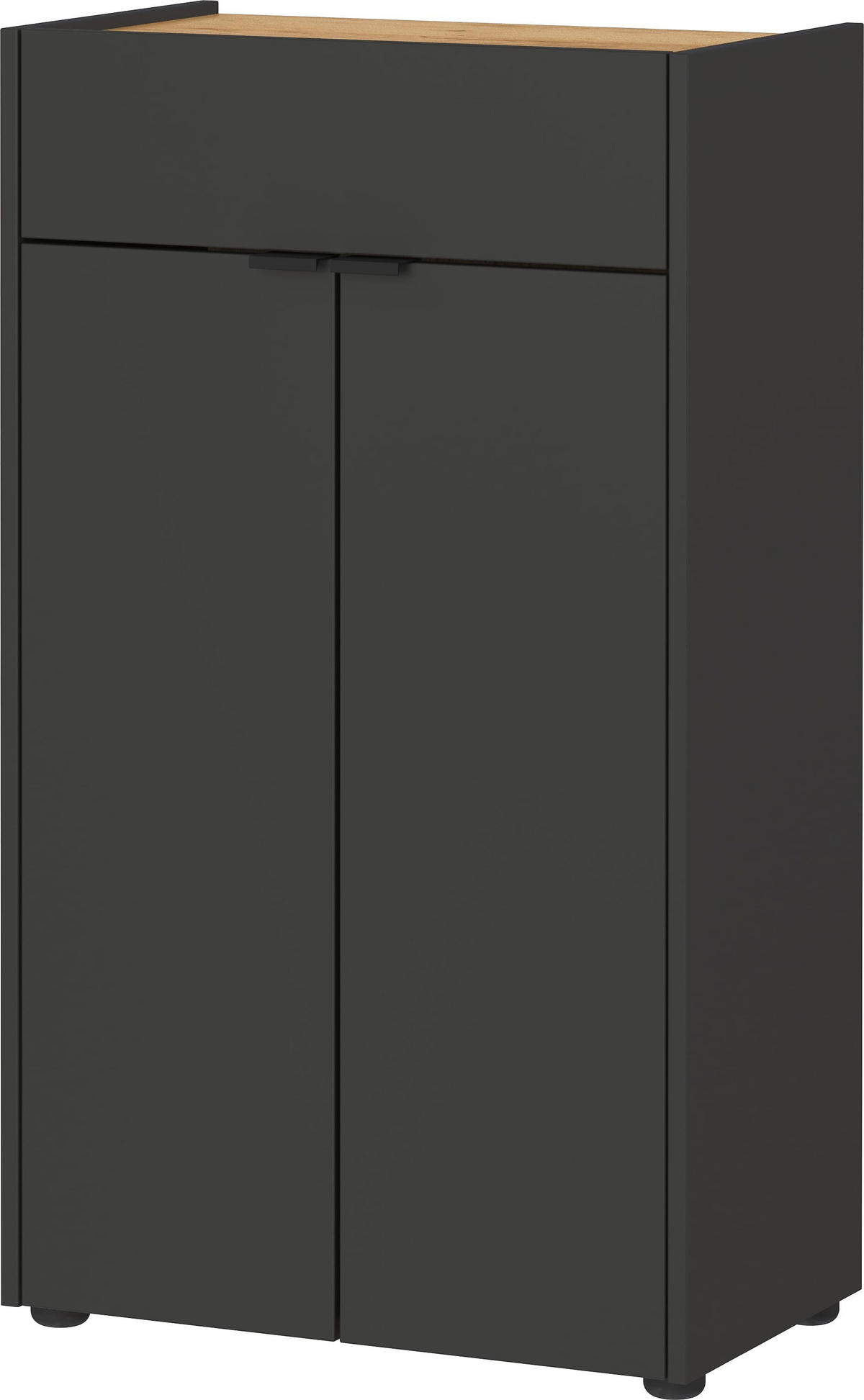 KOMMODE Kratzfest Eiche Schublade Bad AVIS, Grau-Beige 60x34x98 cm - Grau, Holz/Metall (60/98/34cm) - KADIMA DESIGN