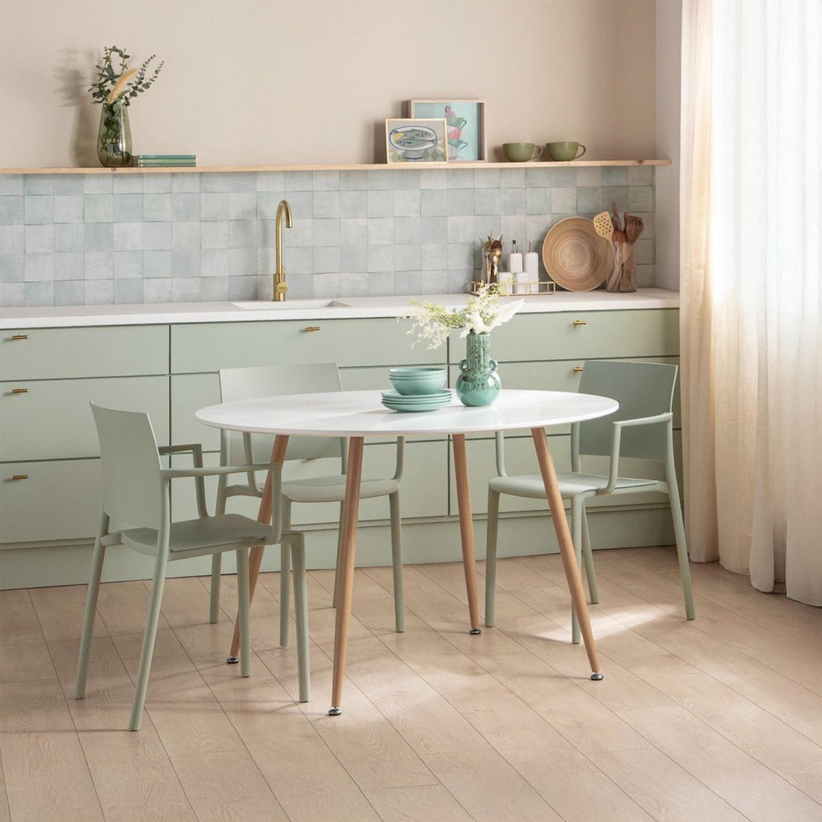 ESSTISCH Lyss Weiß 120 cm x 75 cm - Weiß, Holzwerkstoff (120/120/75cm)