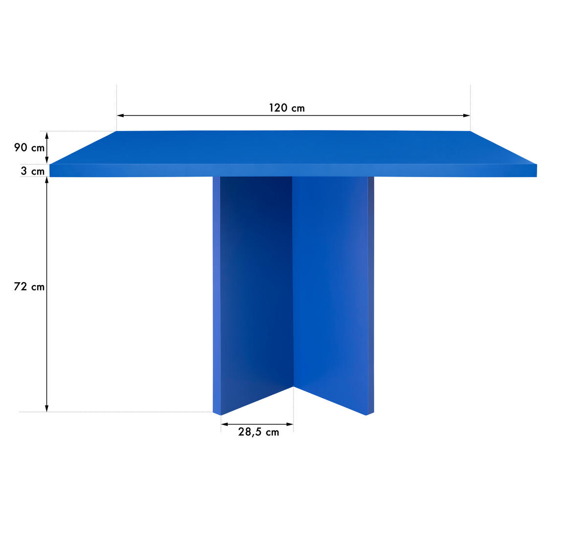 ESSTISCH Rechteckiger mit laminiertem 3 cm in Preußischblau, 90/120 cm - Blau, Holzwerkstoff (90/120/75cm) - RNT By Really Nice Things