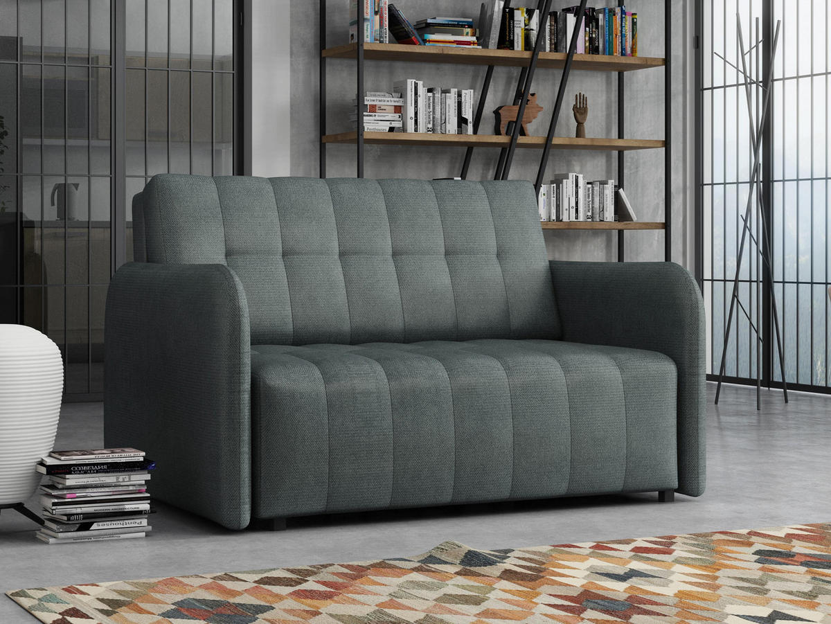 SCHLAFSOFA Viva Grand II - Blaugrau/Schwarz, Holz/Kunststoff (125/85/95cm) - MIRJAN24