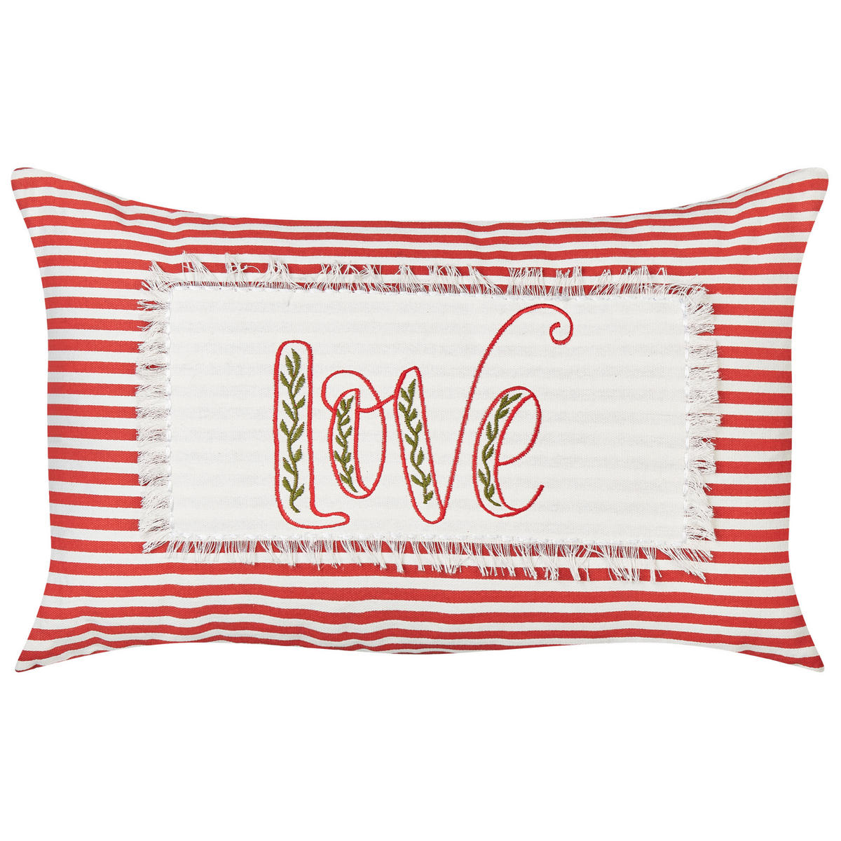 DEKOKISSEN 2er-Set Rot 30/50 cm Alsine - Rot/Weiß, Textil (30/50cm) - Beliani