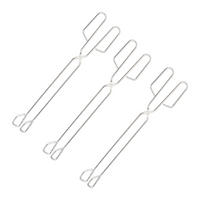 3XGRILLZANGE - Silberfarben, Metall (4.5cm) - Relaxdays