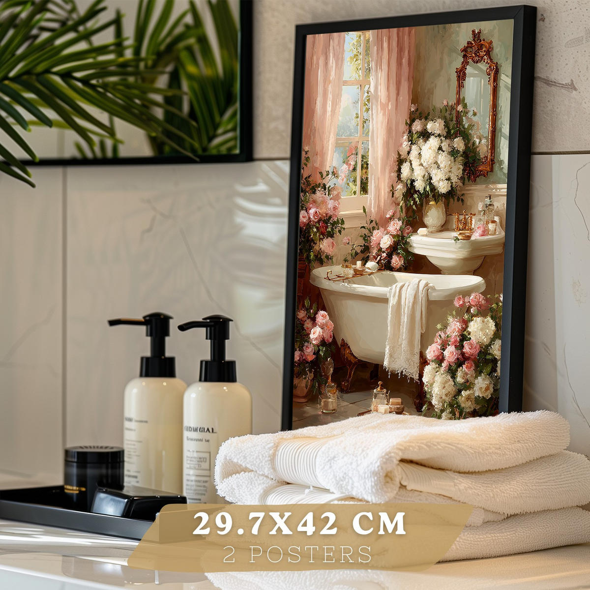PLAKÁT Sada 2 Baño revista Černý rám A3 - černá, papír (42/29.7/3cm) - Nacnic