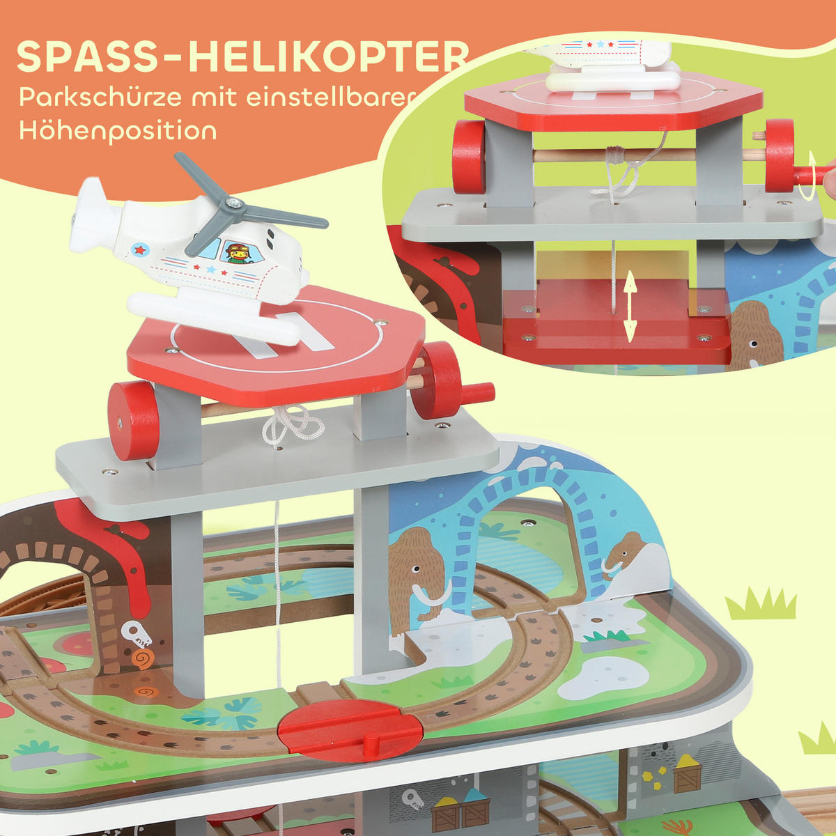 HOLZEISENBAHN-SET Buchenholz MDF Naturholz - Multicolor, Holz (40.5/41/99cm) - AIYAPLAY