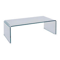 COUCHTISCH - Sicherheitsglas - ALONZO - Transparent/Hellgrau, Glas (110/55/35cm) - Vente-Unique