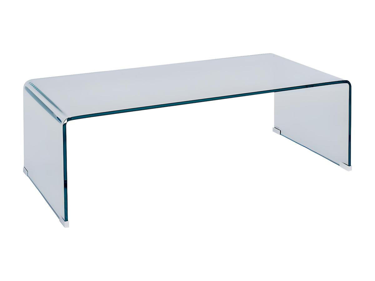 COUCHTISCH - Sicherheitsglas - ALONZO - Transparent/Hellgrau, Glas (110/55/35cm) - Vente-Unique