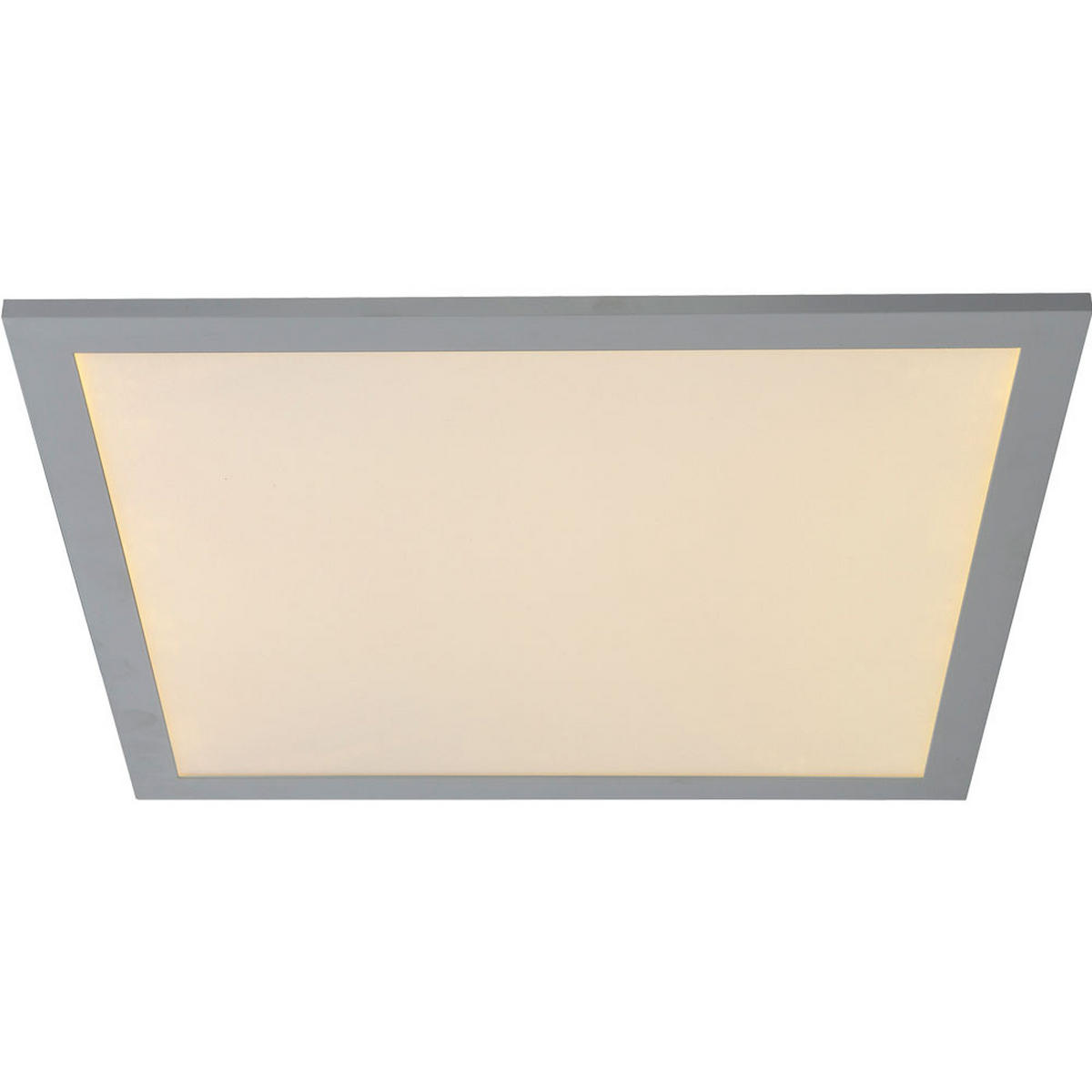 LED DECKENLEUCHTE Aluminium Silber opal - Silberfarben, Metall (45/45/5.1cm) - Globo Lighting
