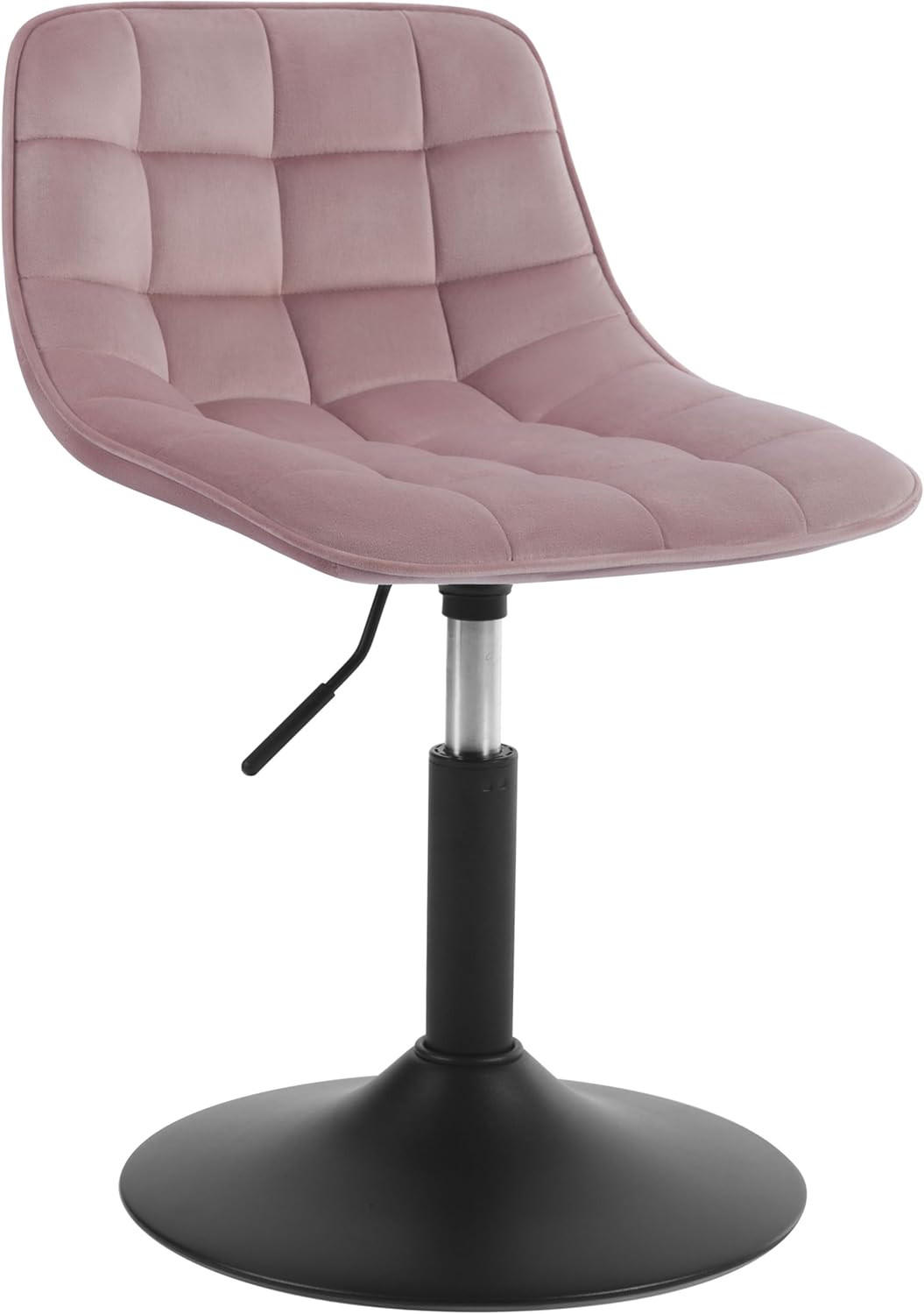 BARHOCKER Mehrzweck 360° Schwenken Samt, Rosa - Schwarz/Rosa, Textil/Metall (42.5/72/45cm) - Woltu
