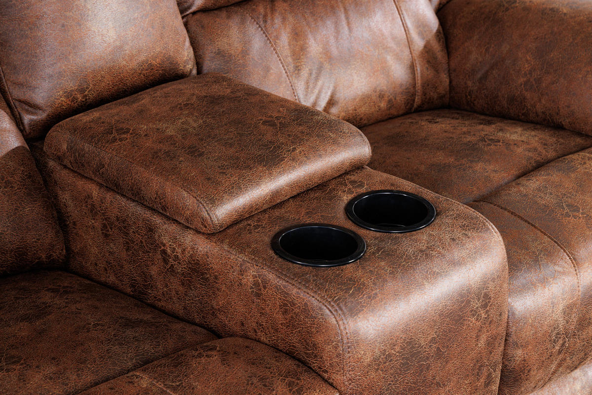 SESSEL HOLLYWOOD Stoff Braun 190 cm - Braun, Textil (188/102/93cm) - riess-ambiente