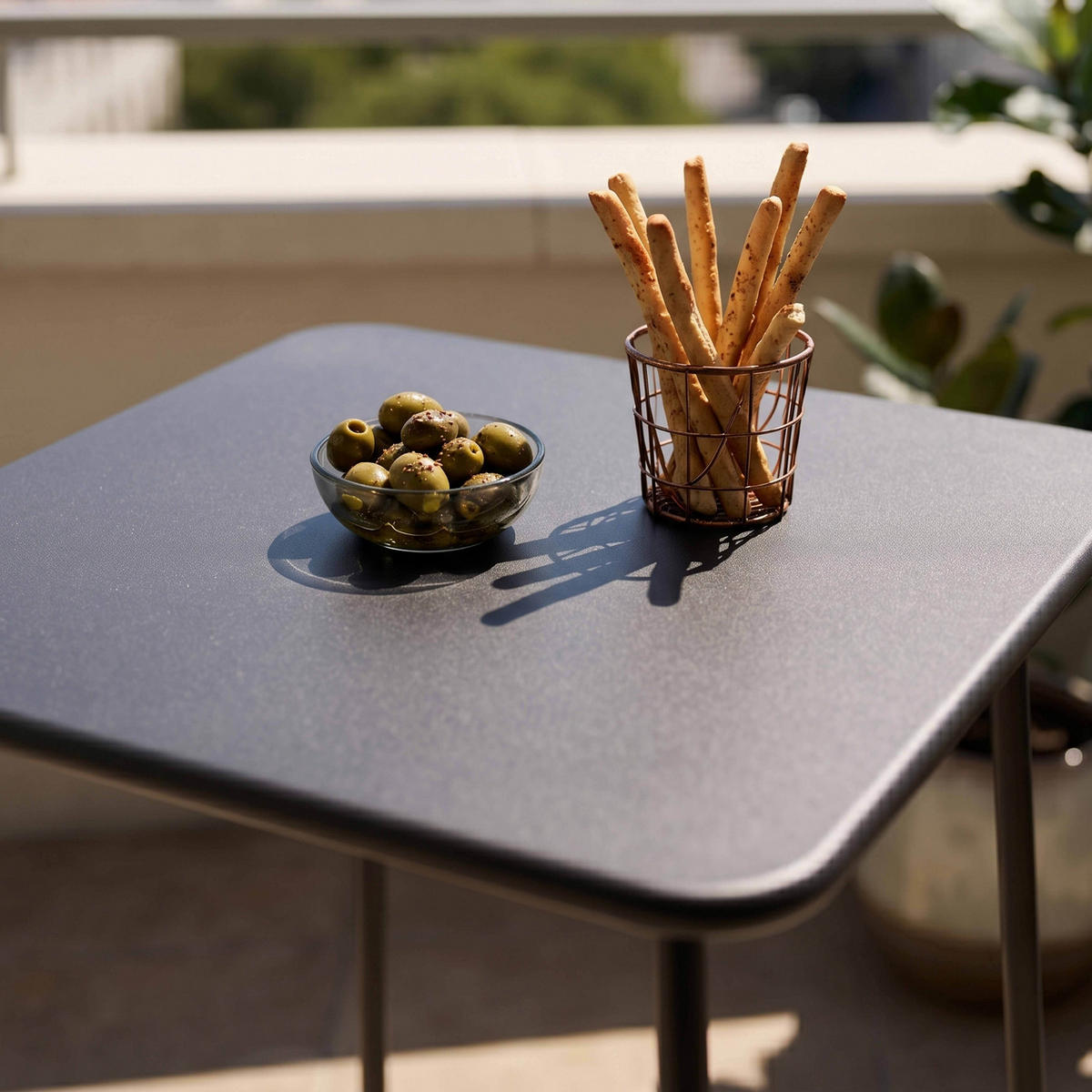 STEHTISCH, Grau - Grau, Metall (70/70/105cm) - Oviala