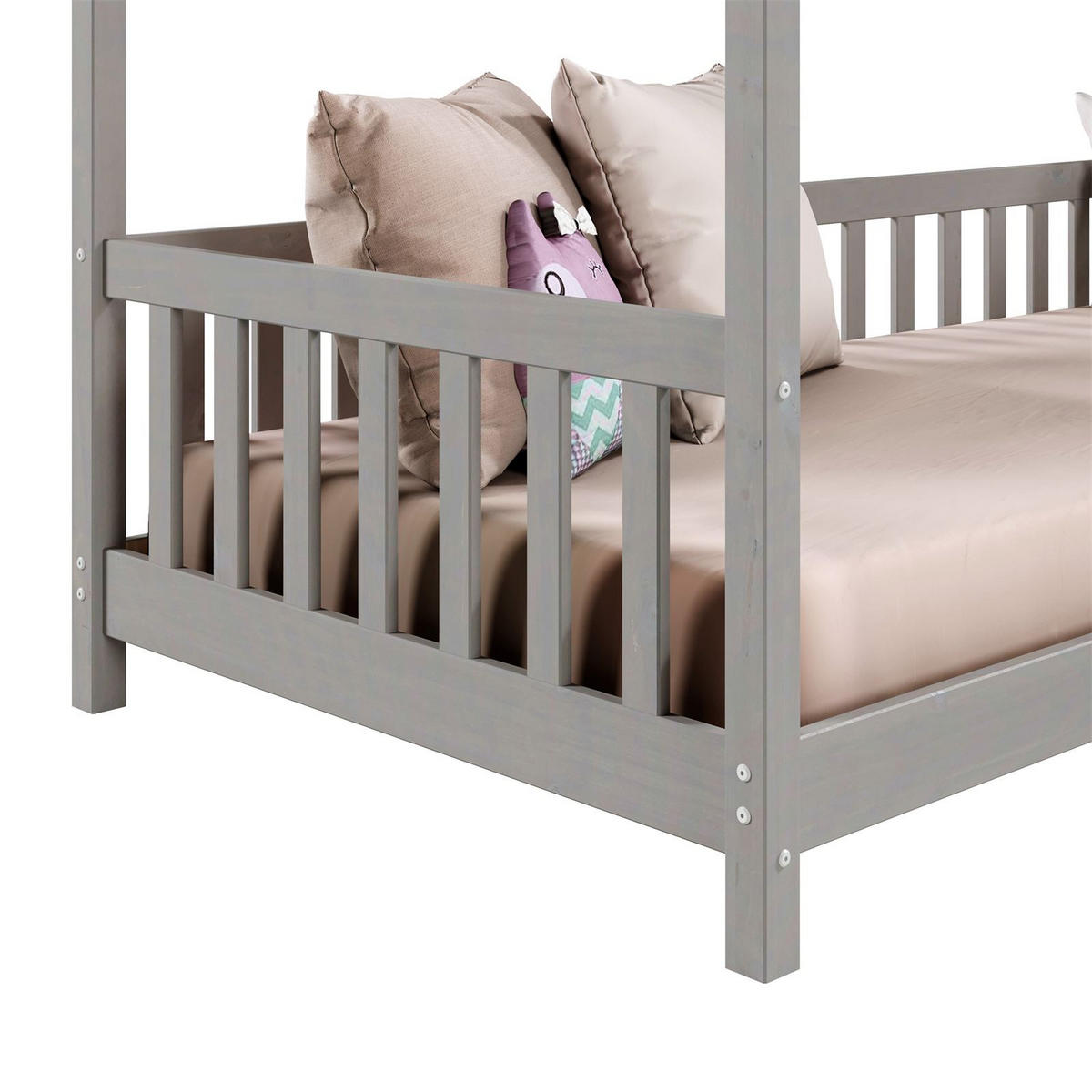 HAUSBETT NINA 90X200 CM - Grau, Holz (96/135/206cm) - IDIMEX