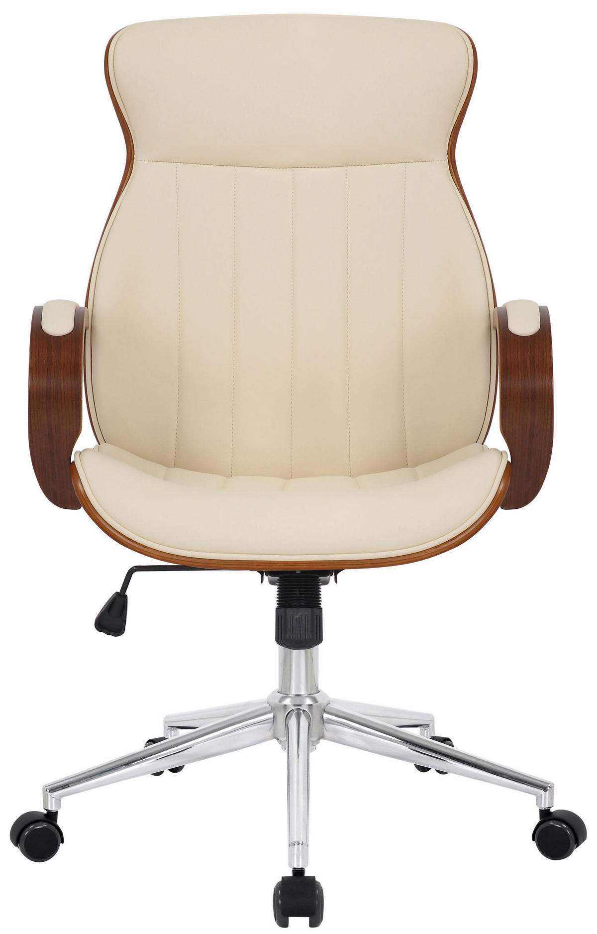 BÜROSTUHL Mellow, Kunstleder Walnuss/Creme - Creme, Textil/Metall (63/108/68cm) - TPFLiving