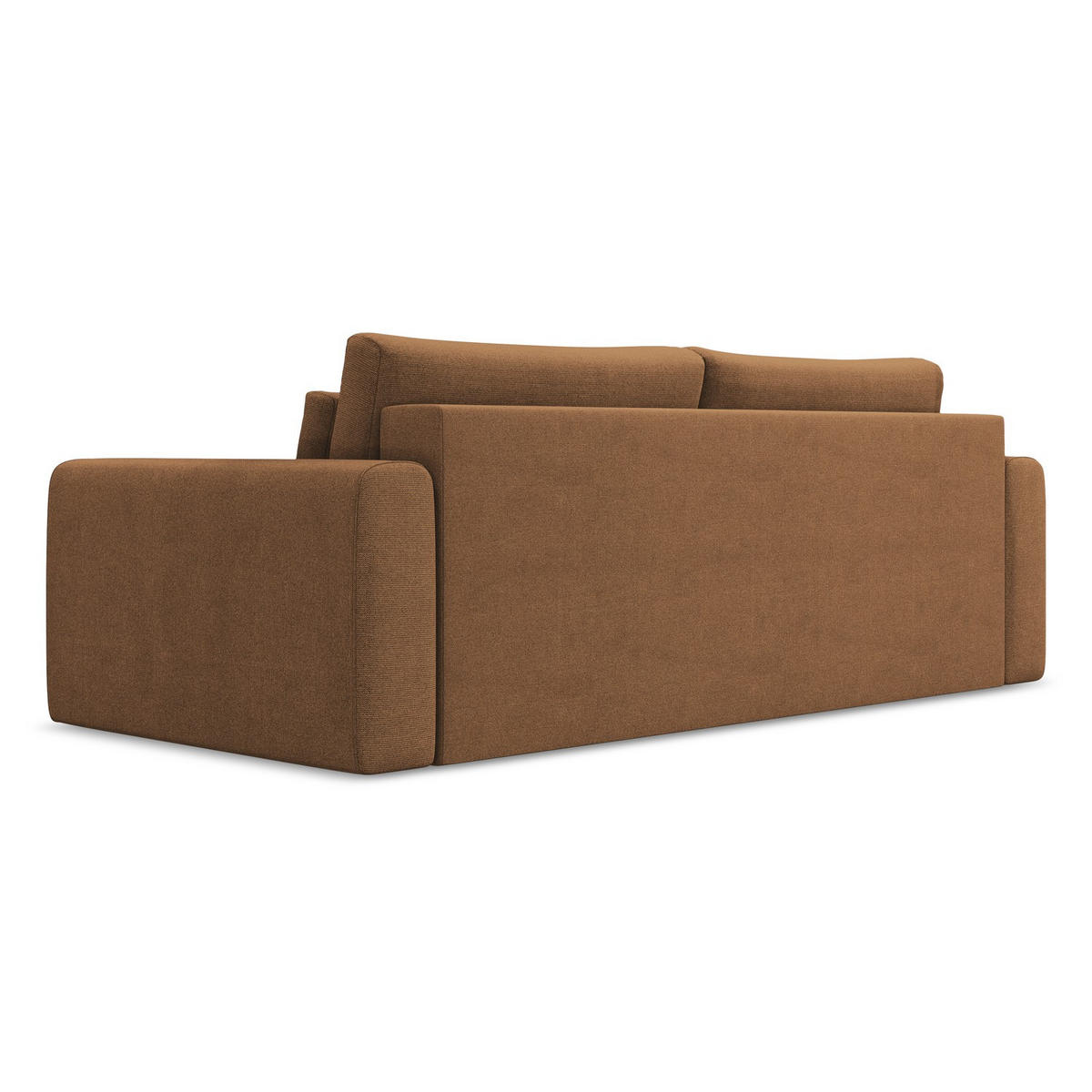 3-SITZER SOFA mit Schlaffunktion Strukturstoff Stoff Orange - Terracotta/Schwarz, Kunststoff/Textil (238/82/105cm) - Makamii