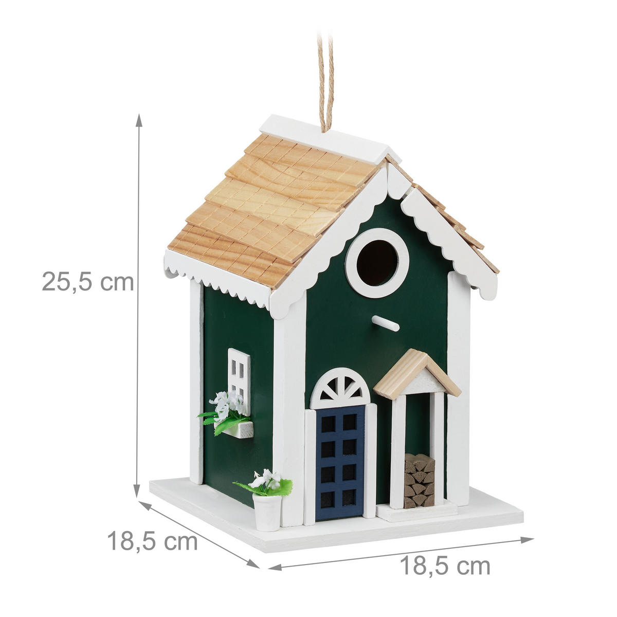 VOGELHAUS - Multicolor, Holz (18.5/25.5/18.5cm) - Relaxdays