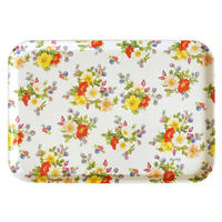 TABLETT Wildrosen, rechteckige Melamin Serviertablett 45x31 cm - Multicolor, Kunststoff (31/2/45cm) - Lashuma