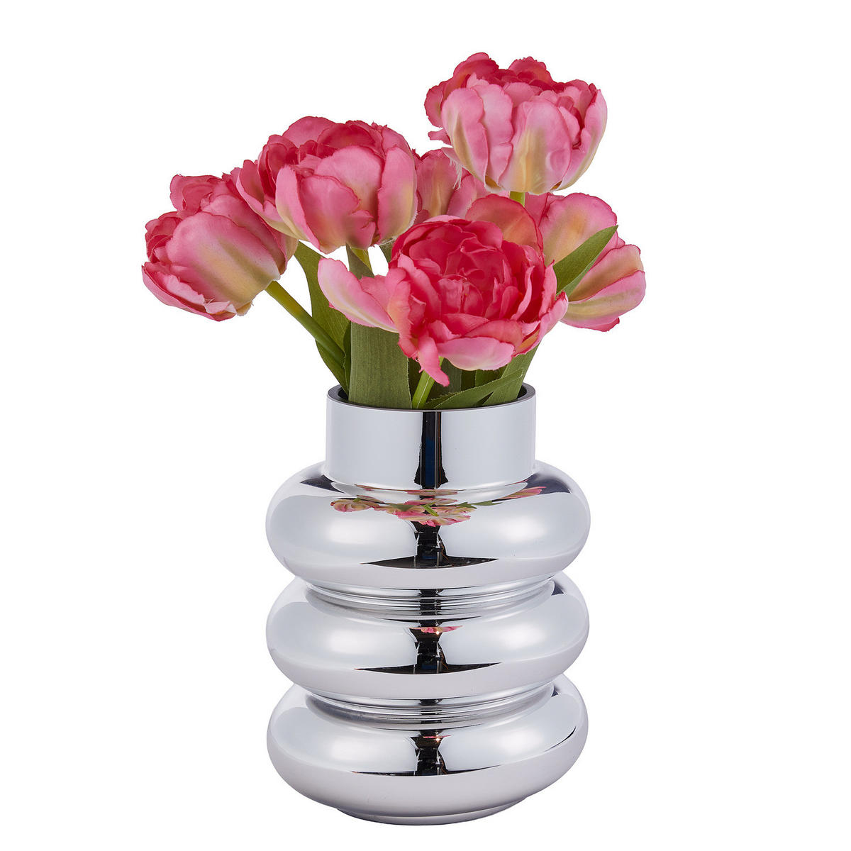 VASE Hoop - Silberfarben, Glas (20cm) - Butlers