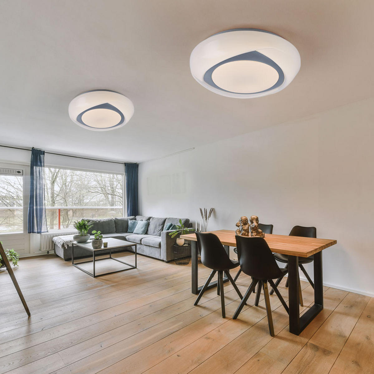 LED DECKENLEUCHTE Metall Weiß Rund - Weiß, Metall (35/35/9.5cm) - Globo Lighting