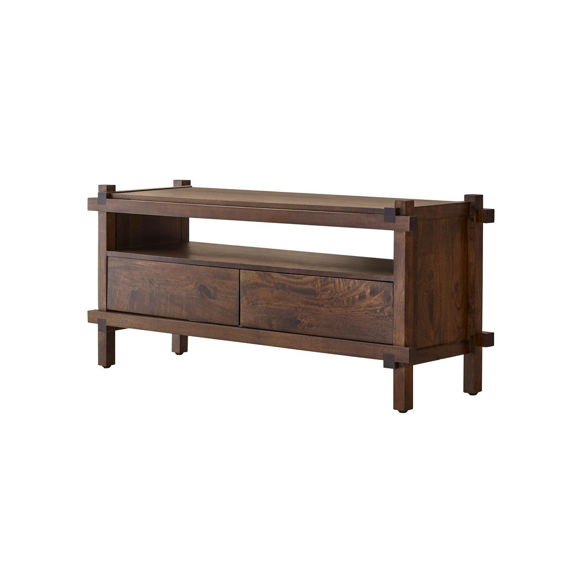 TV-SCHRANK Arko Dunkelbraun aus Mango - Dunkelbraun, Holz (121/56/40cm) - Tikamoon