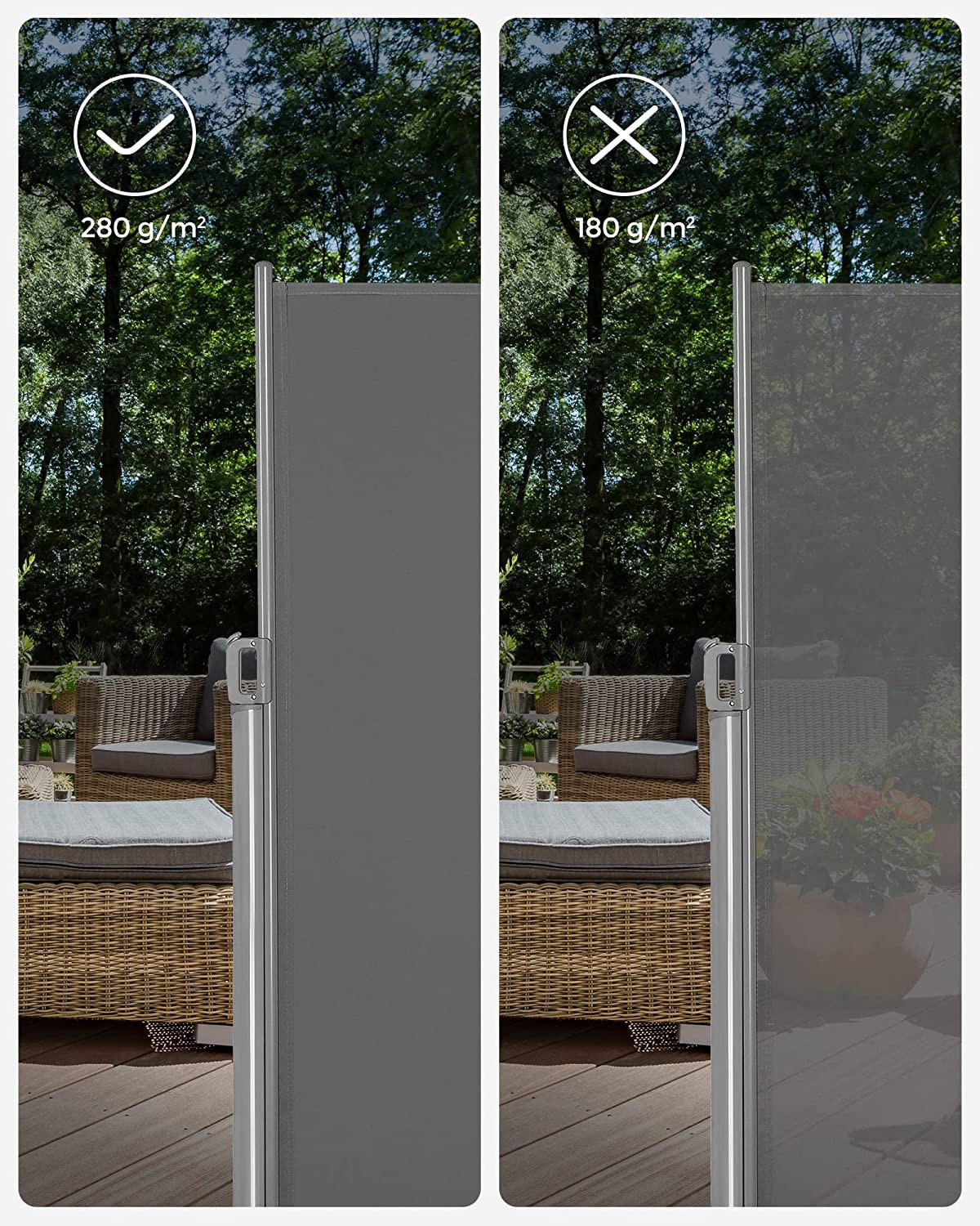 SEITENMARKISEM - Grau, Metall (200/13/350cm) - Hansiro