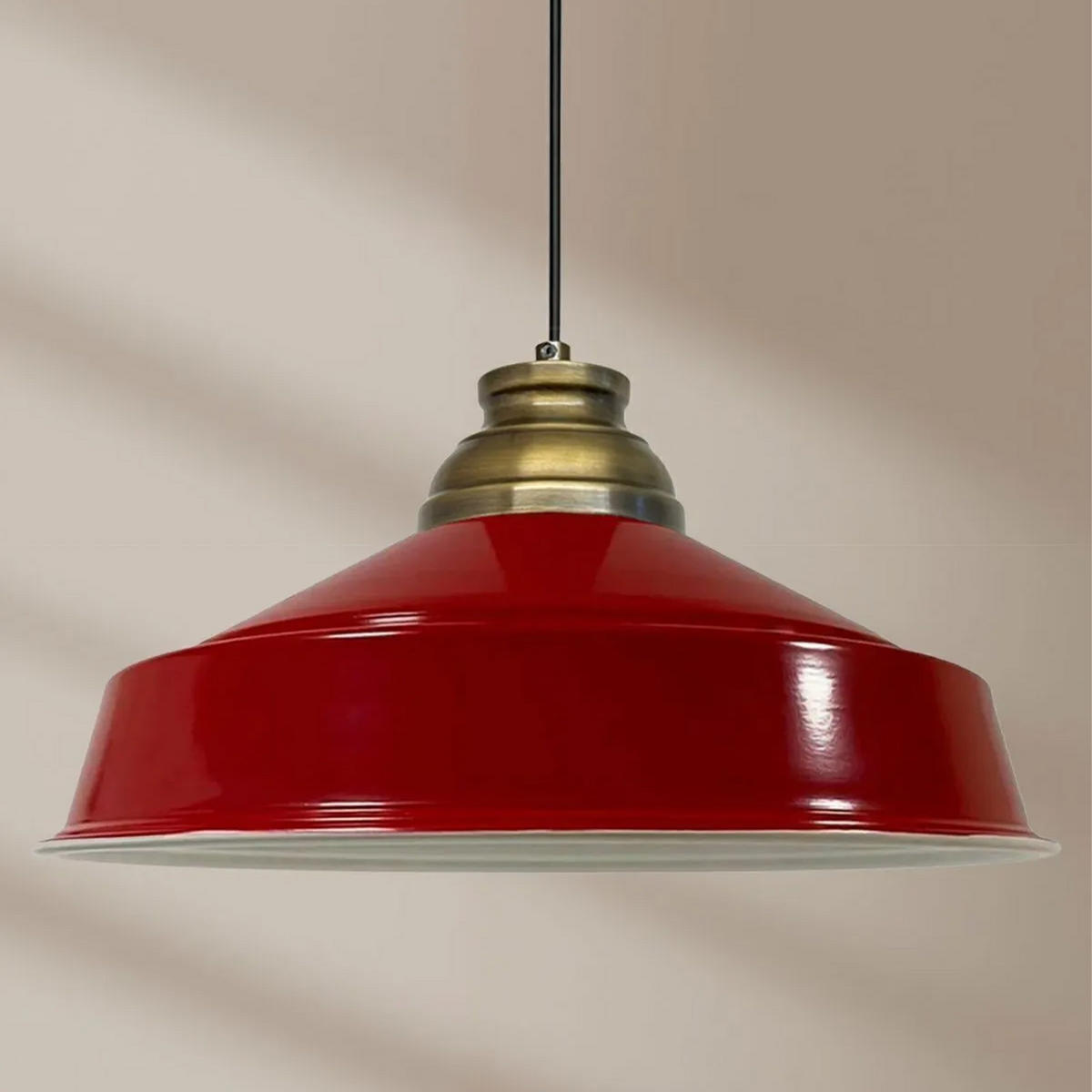 PENDELLEUCHTE Noir - Rot, Metall (40/40/21cm) - Bamyum